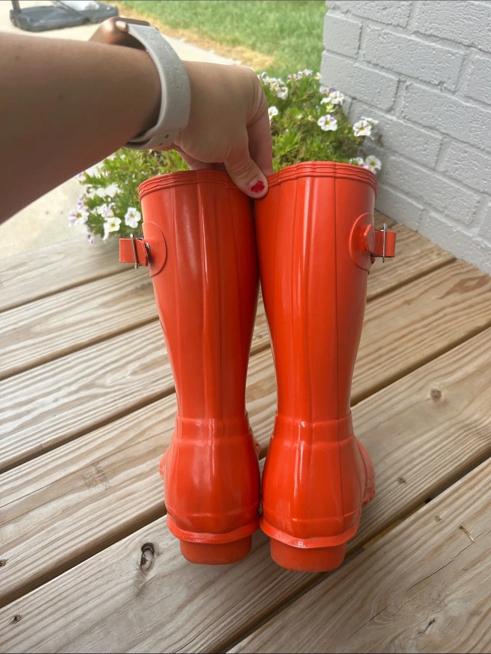 Hunter Original Short Gloss Orange Boots